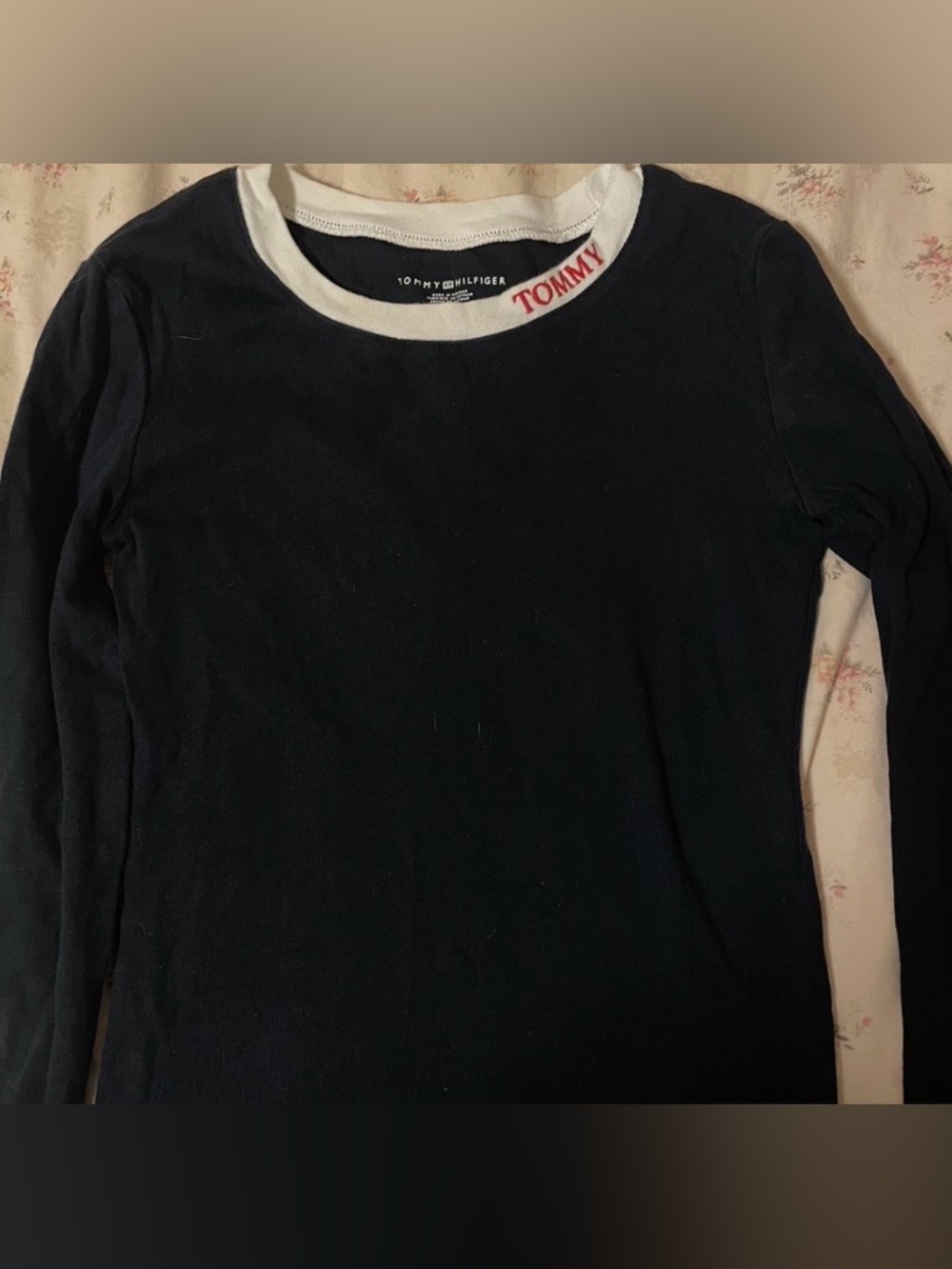 Tommy Hilfiger Navy Tee with White Collar